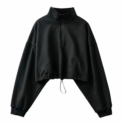 Hanorac scurt dama cu guler inalt in mai multe culori