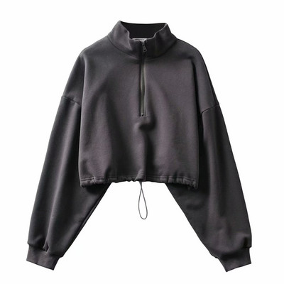 Hanorac scurt dama cu guler inalt in mai multe culori