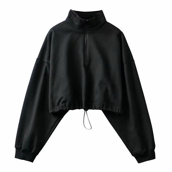 Hanorac scurt dama cu guler inalt in mai multe culori