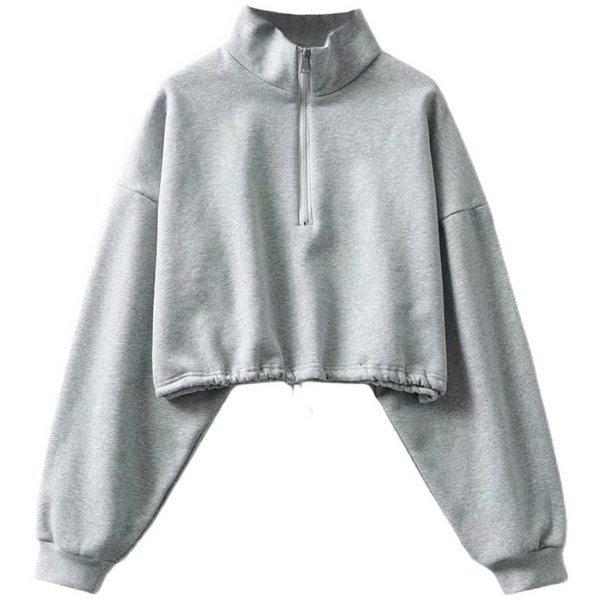 Hanorac scurt dama cu guler inalt in mai multe culori