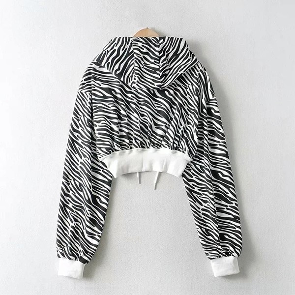 Γυναικείο κοντό φούτερ με κουκούλα και κορδόνια 