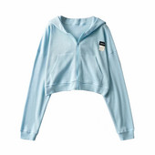 Hanorac scurt de dama cu emblema si gluga