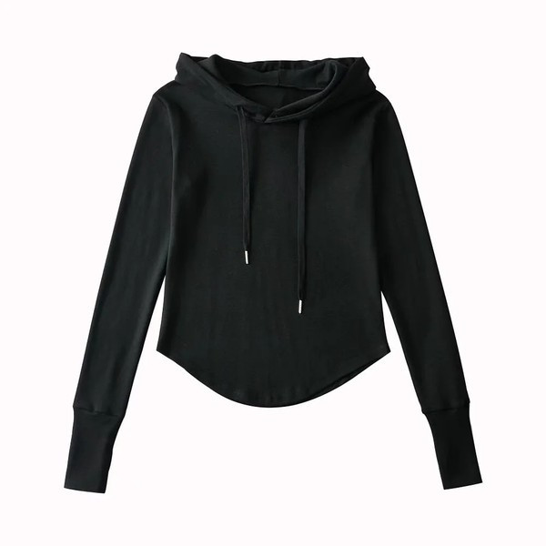 Napi aszimmetrikus női pulóver kapucnival