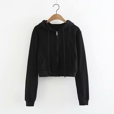 Hanorac casual dama cu gluga si fermoar