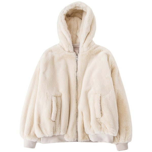 Rövid kabát kapucnival és cipzárral