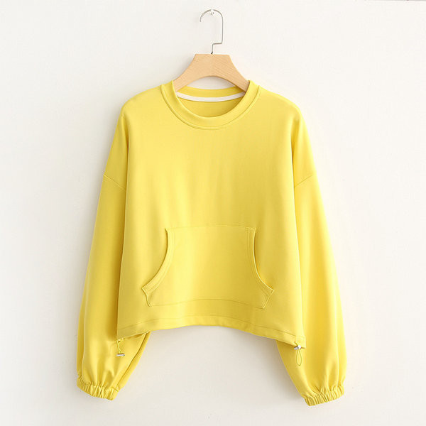 Дамска ежедневна памучна блуза с овално деколте и връзки