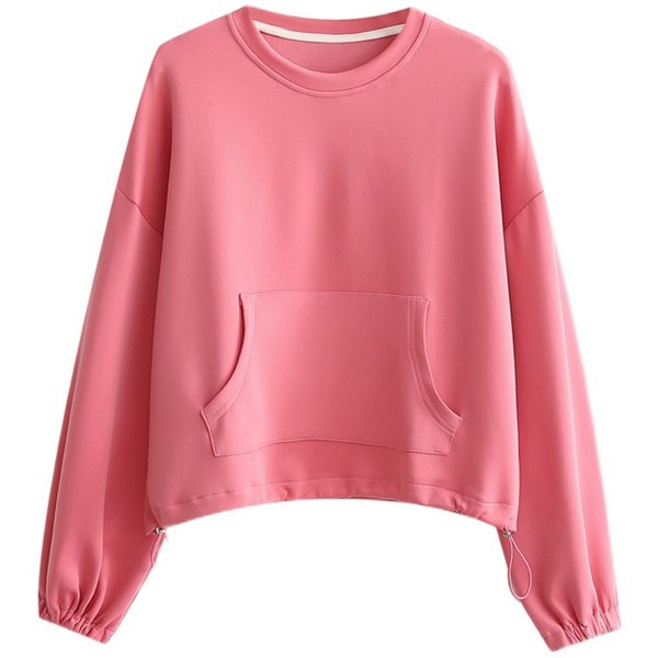 Дамска ежедневна памучна блуза с овално деколте и връзки