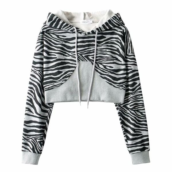 Μοντέρνο γυναικείο φούτερ με κουκούλα