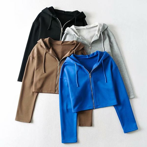 Γυναικείο φούτερ με φερμουάρ και κουκούλα