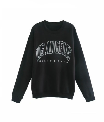 Νέο μοντέλο γυναικείο φούτερ με στρογγυλή λαιμόκοψη και επιγραφή