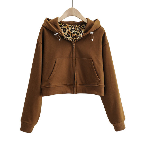 Κοντό φούτερ  με κουκούλα