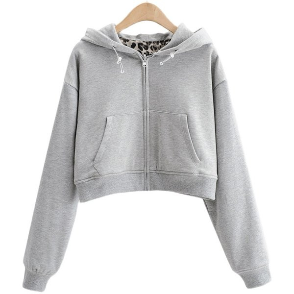 Κοντό φούτερ  με κουκούλα