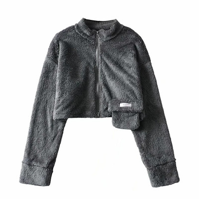 Hanorac de damă din puf cu fermoar