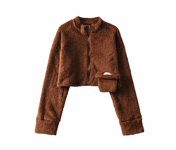 Hanorac de damă din puf cu fermoar