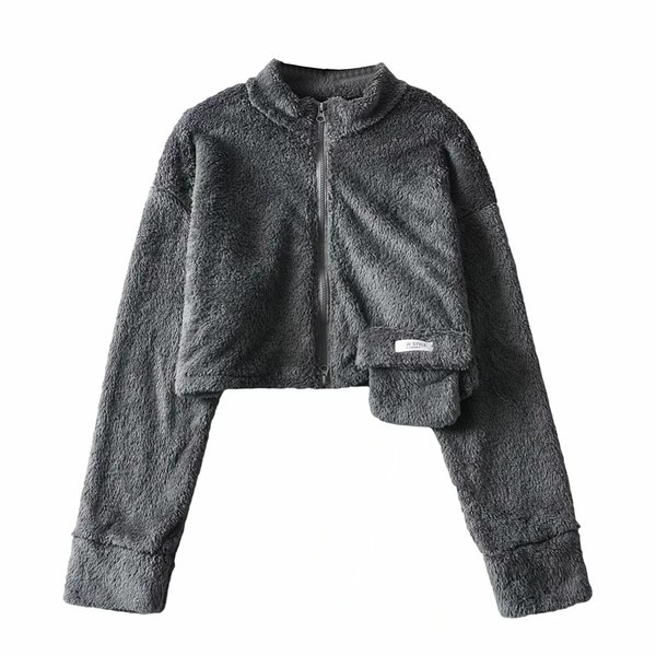 Hanorac de damă din puf cu fermoar