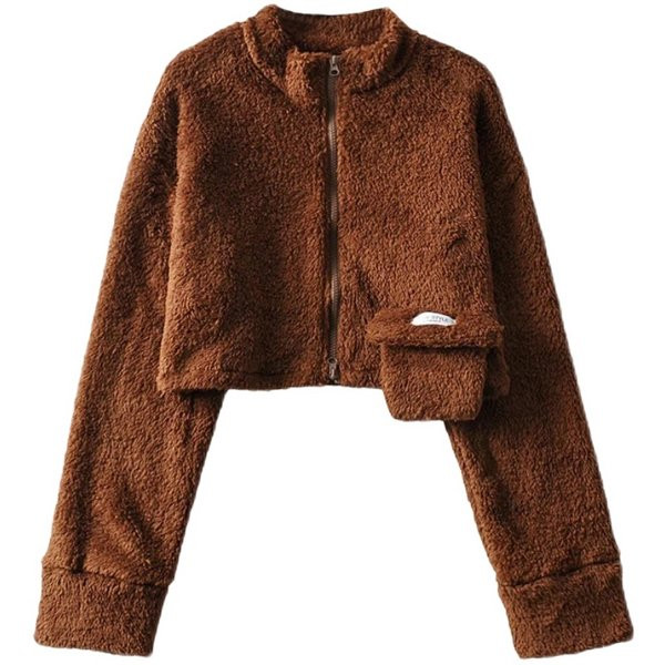 Hanorac de damă din puf cu fermoar