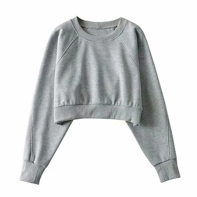 Bluză scurtă din bumbac pentru femei cu decolteu oval