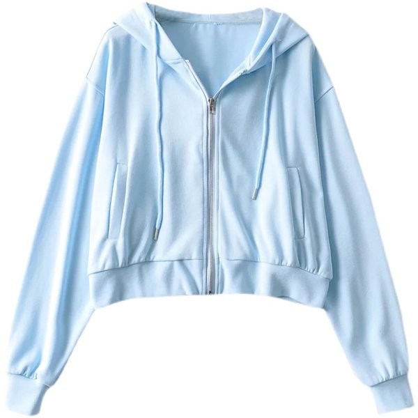 Κοντό καθημερινό φούτερ με κορδόνια και κουκούλα