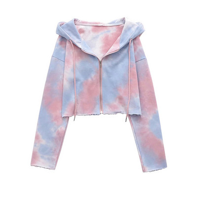 Hanorac de dama multicolor - model scurt