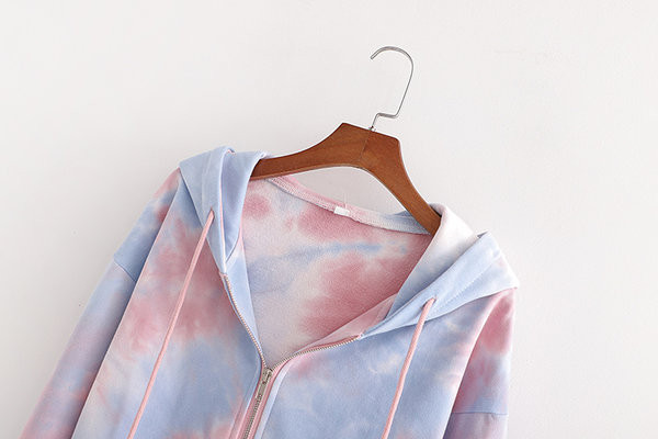 Πολύχρωμο γυναικείο φούτερ - κοντό μοντέλο