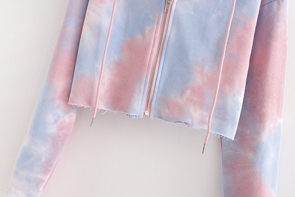 Πολύχρωμο γυναικείο φούτερ - κοντό μοντέλο