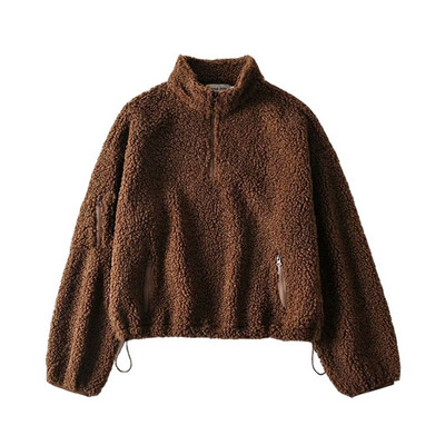 Hanorac de dama cu guler inalt si cravate