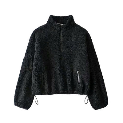 Hanorac de dama cu guler inalt si cravate