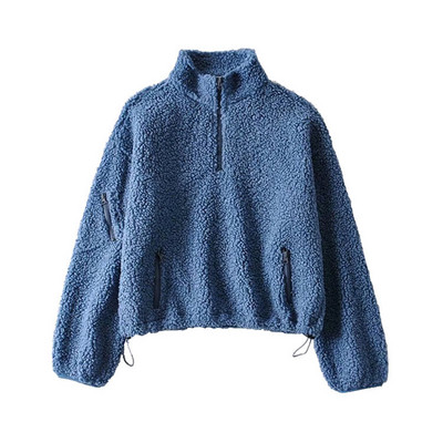 Hanorac de dama cu guler inalt si cravate