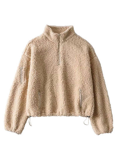 Hanorac de dama cu guler inalt si cravate