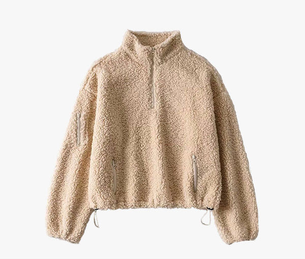 Hanorac de dama cu guler inalt si cravate