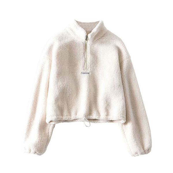 Κοντό γυναικείο φούτερ με φερμουάρ