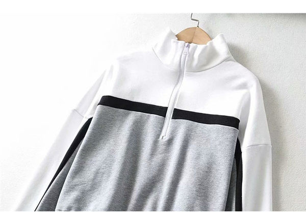 Νέο μοντέλο γυναικείο φούτερ με ψηλό γιακά και φερμουάρ