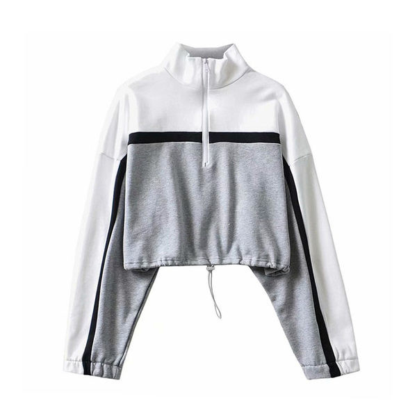 Νέο μοντέλο γυναικείο φούτερ με ψηλό γιακά και φερμουάρ