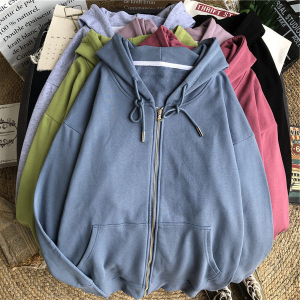 Γυναικείο καθημερινό φούτερ με κουκούλα και φερμουάρ