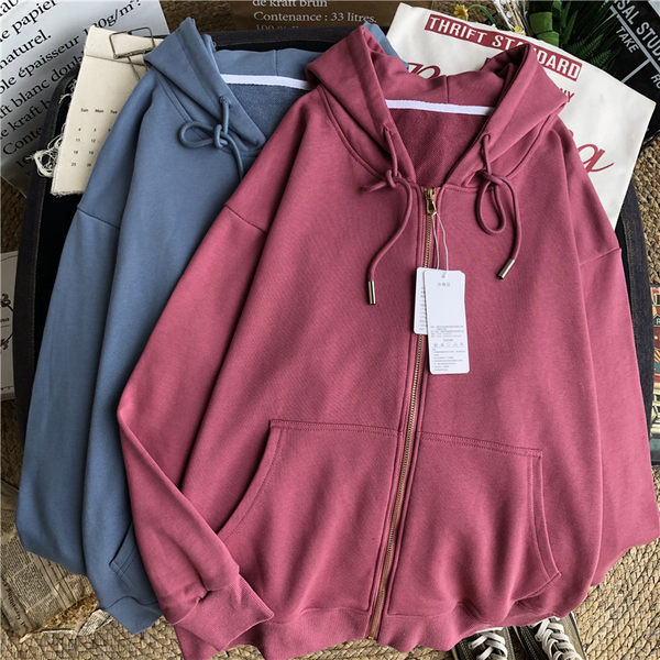 Γυναικείο καθημερινό φούτερ με κουκούλα και φερμουάρ