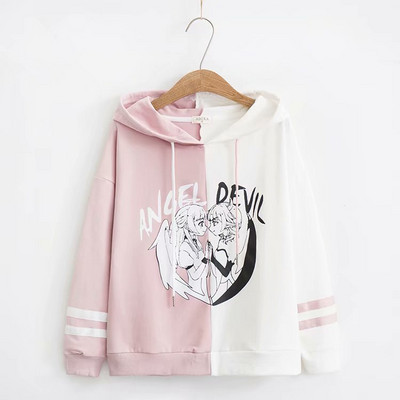 Φαρδύ μοντέλο γυναικείο φούτερ με εφαρμογή χρώματος