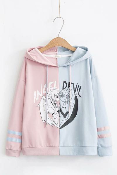 Φαρδύ μοντέλο γυναικείο φούτερ με εφαρμογή χρώματος