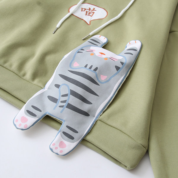 Γυναικείο φούτερ με κουκούλα και 3D εφαρμογή