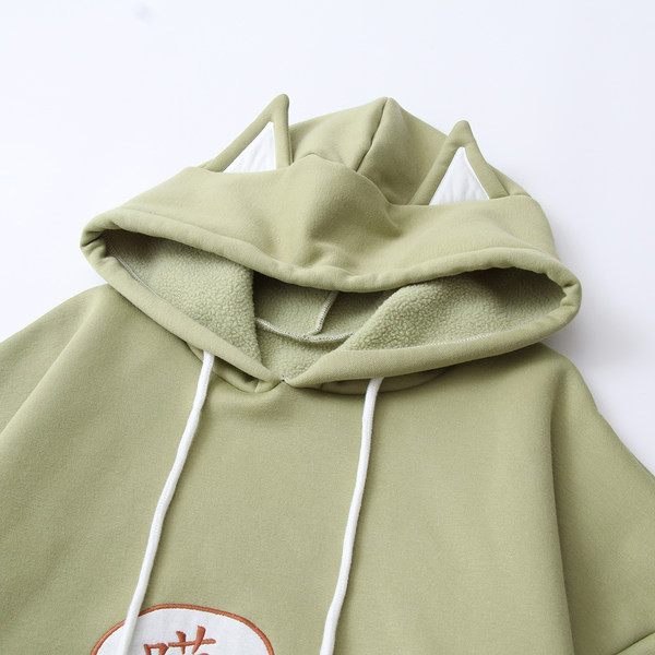 Γυναικείο φούτερ με κουκούλα και 3D εφαρμογή