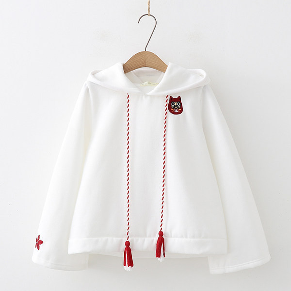 Γυναικείο φούτερ με τρισδιάστατη εφαρμογή και κορδόνια