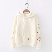 Női pulóver kapucnival és több színben hímzéssel