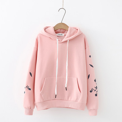 Női pulóver kapucnival és több színben hímzéssel