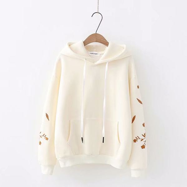 Női pulóver kapucnival és több színben hímzéssel