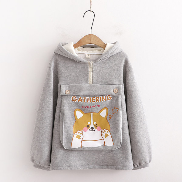 Φαρδύ ζεστό φούτερ με έγχρωμη στάμπα