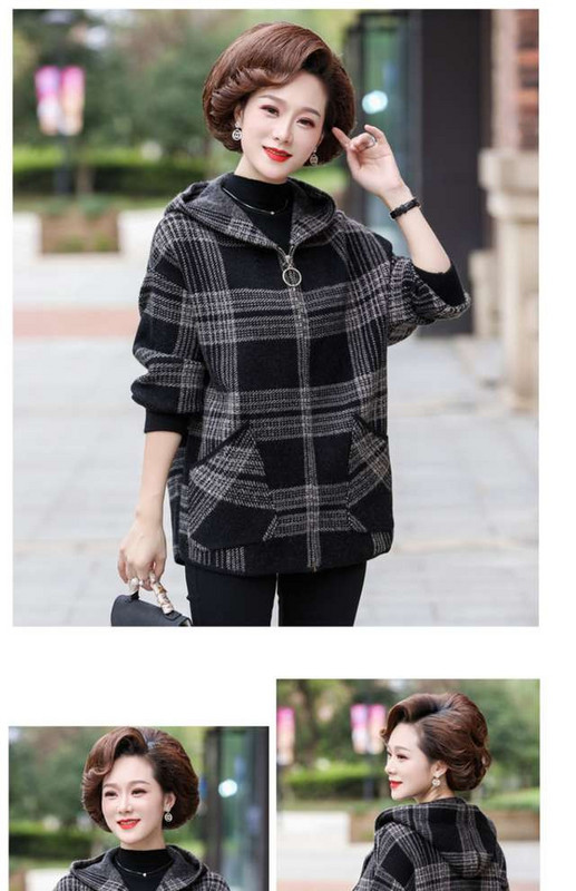 Vékony női kabát kapucnival és cipzárral