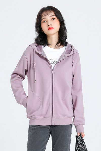 Γυναικείο φούτερ με κουκούλα και φερμουάρ σε δύο χρώματα