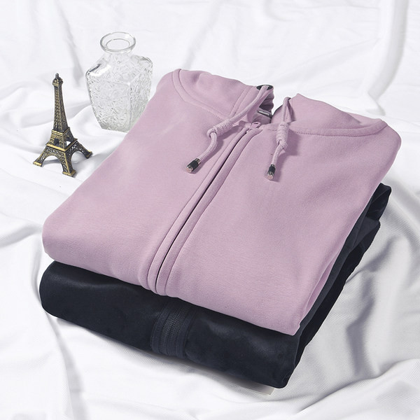 Γυναικείο φούτερ με κουκούλα και φερμουάρ σε δύο χρώματα