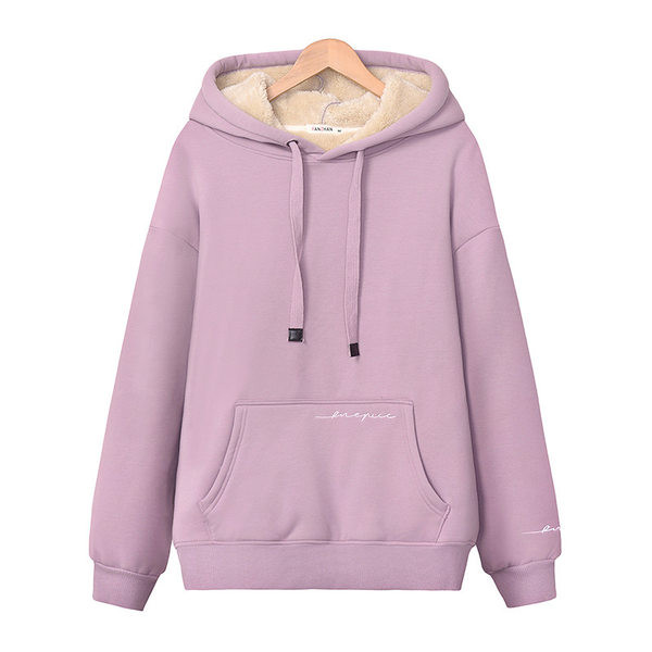 Ζεστό γυναικείο φούτερ με μπροστινή τσέπη