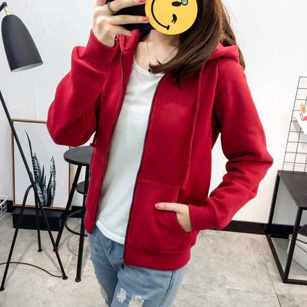 Hanorac de dama model uni cu buzunare si inchidere cu fermoar