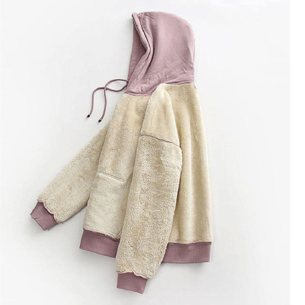 Női pulóver pehely béléssel és kapucnival - három színben